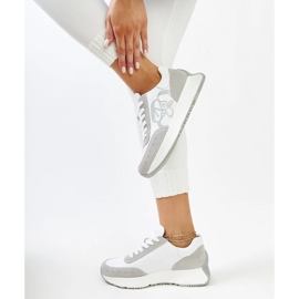 Zapatillas de cuero blancas y grises de Salimah blanco 3