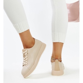 Deportivas mujer piel beige 3