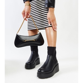 Botas de cuña con aislamiento negras en piel ecológica Safala negro 2