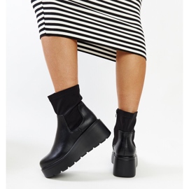 Botas de cuña con aislamiento negras en piel ecológica Safala negro 4