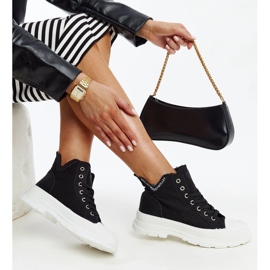 Zapatillas altas Nura negras con muescas negro 1