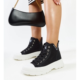 Zapatillas altas Nura negras con muescas negro 2