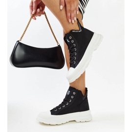 Zapatillas altas Nura negras con muescas negro 3