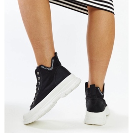 Zapatillas altas Nura negras con muescas negro 4