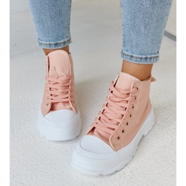 Zapatillas altas Alhandra masivas de color rosa rosado 5