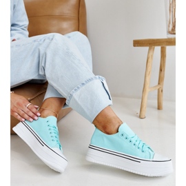 Zapatillas Bahira menta con suela gruesa. azul 1