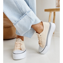 Zapatillas beige claro con suela gruesa Bahira. 2