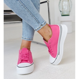 Zapatillas Bahira rosa oscuro con suela gruesa. rosado 2
