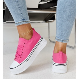 Zapatillas Bahira rosa oscuro con suela gruesa. rosado 3