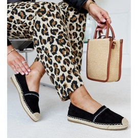 Alpargatas negras con pedrería Abia negro 1 Alpargatas negras con pedrería Abia negro 1