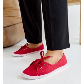 Zapatillas slip-on rojas de piel ecológica Knudsen rojo 1