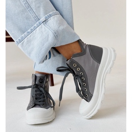 Zapatillas altas Nura grises con muescas 3