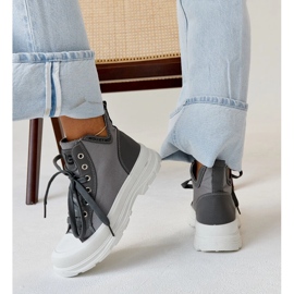 Zapatillas altas Nura grises con muescas 4