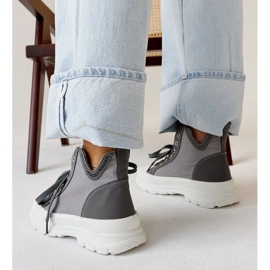 Zapatillas altas Nura grises con muescas 5