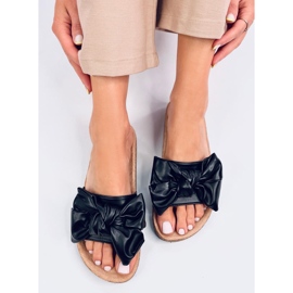 Bussi Pantuflas de corcho negro con lazo 4