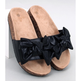 Bussi Pantuflas de corcho negro con lazo 5