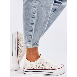 Ferrie Zapatillas blancas con encaje blanco 2