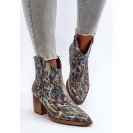 Botas Vaqueras Mujer Piel Tacón Alto Maciejka 05776-13 Azul 4