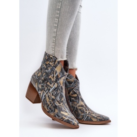 Botas Vaqueras Mujer Piel Tacón Alto Maciejka 05776-13 Azul 2