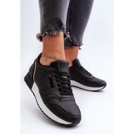 Zapatos deportivos de cuero con plataforma y cordones negros Merida 3