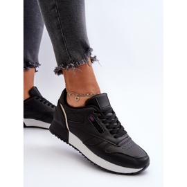 Zapatos deportivos de cuero con plataforma y cordones negros Merida 4