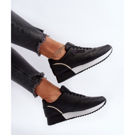 Zapatos deportivos de cuero con plataforma y cordones negros Merida 6