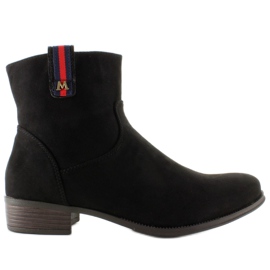 Botines Chelsea de ante con elegante aplicación negro 1