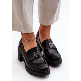 Zapatos de mujer con tacones macizos y decoración, negro Ranunca 6