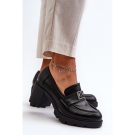 Zapatos de mujer con tacones macizos y decoración, negro Ranunca 7