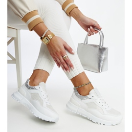 Deportivas blancas con plataforma y purpurina Evelia blanco 1 Deportivas blancas con plataforma y purpurina Evelia blanco 1