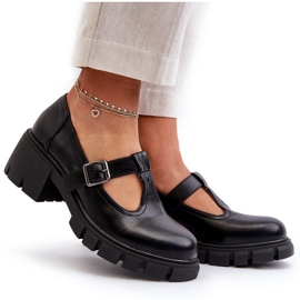 Jezzi Zapatos Mujer Piel Ecológica Con Plataforma Y Tacon, Negro Emelna 10