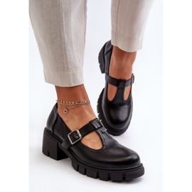 Jezzi Zapatos Mujer Piel Ecológica Con Plataforma Y Tacon, Negro Emelna 5
