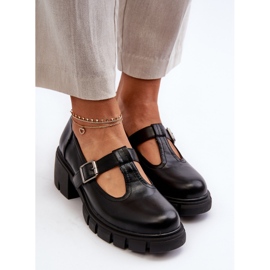 Jezzi Zapatos Mujer Piel Ecológica Con Plataforma Y Tacon, Negro Emelna 8