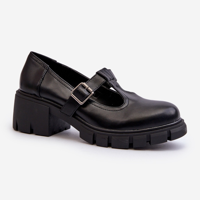Jezzi Zapatos Mujer Piel Ecológica Con Plataforma Y Tacon, Negro Emelna 2