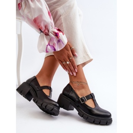 Jezzi Zapatos Mujer Piel Ecológica Con Plataforma Y Tacon, Negro Emelna 9