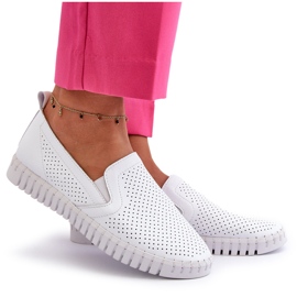 Vinceza Zapatos sin cordones para mujer de piel calada, Theophia blanca blanco 9