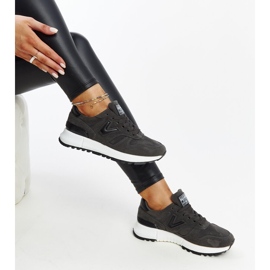 Zapatillas gris oscuro con suela Olonio más gruesa. 1