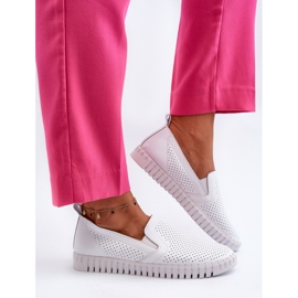 Vinceza Zapatos sin cordones para mujer de piel calada, Theophia blanca blanco 6