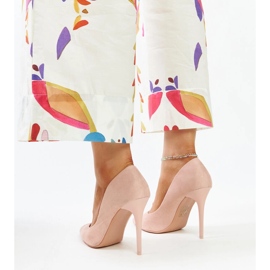 Tacones rosas con aplicación de piel Amedie rosado 3