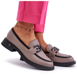 Vinceza Mocasines Mujer Elegantes en Piel Beige Oscuro Triana gris 10