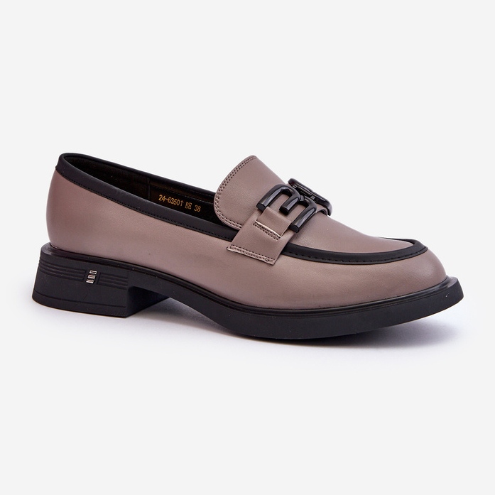 Vinceza Mocasines Mujer Elegantes en Piel Beige Oscuro Triana gris 2