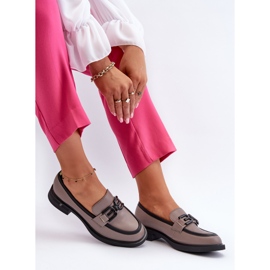 Vinceza Mocasines Mujer Elegantes en Piel Beige Oscuro Triana gris 9