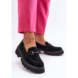 Vinceza Mocasines Chunky Mujer Ante Negro Neloria 4