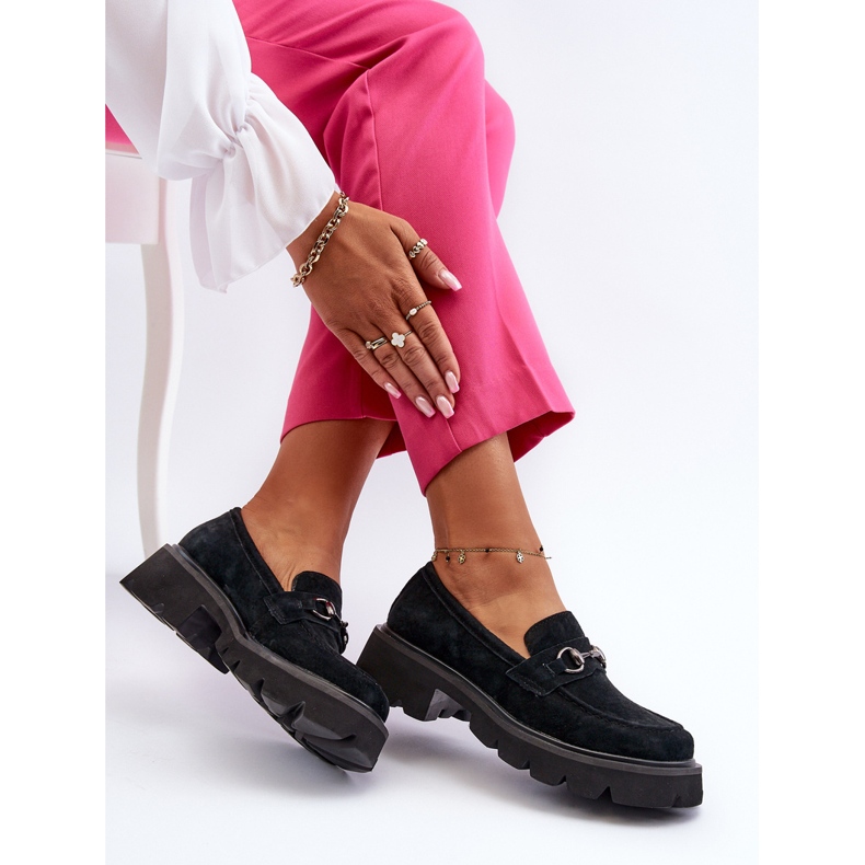 Vinceza Mocasines Chunky Mujer Ante Negro Neloria 1