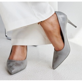 Tacones altos metálicos grises con plantilla de cuero de Soissons 2