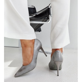 Tacones altos metálicos grises con plantilla de cuero de Soissons 3