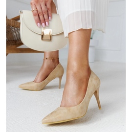 Tacones altos metálicos dorados con plantilla de cuero de Soissons 2