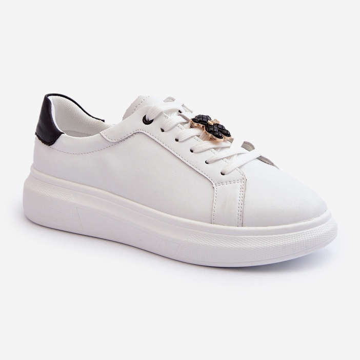 Vinceza Zapatillas De Mujer De Piel Con Osito De Peluche, Blanco Mirven 2