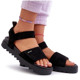 Sandalias de Mujer de Ante con Plataforma Big Star NN274700 Negro 9