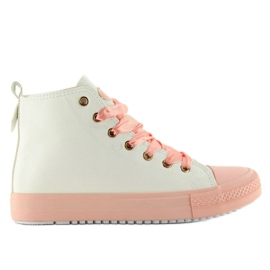 Deportivas tobilleras con cordones dobles blanco 6
